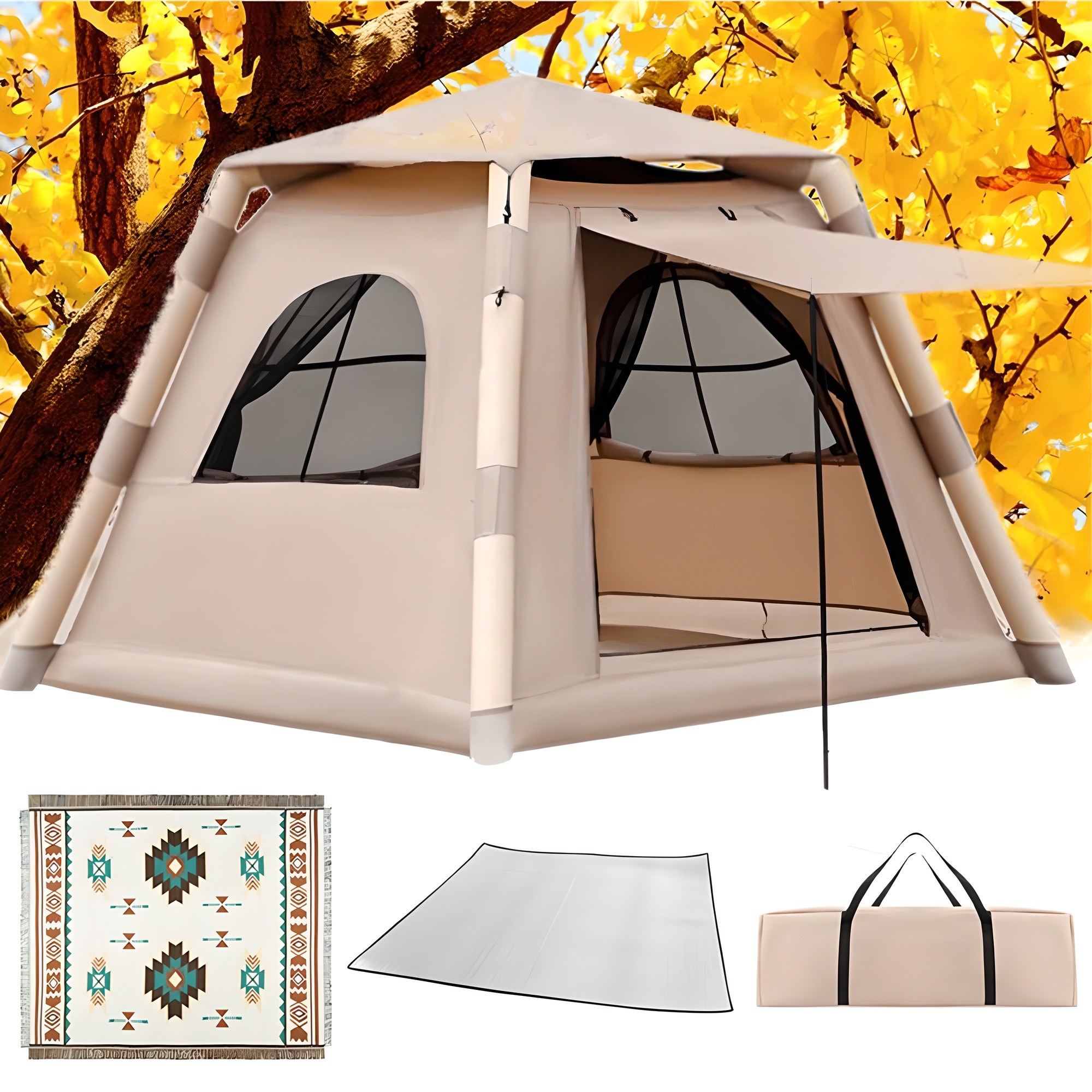 씽크라이프 5-6인용 4각형 원터치 에어텐트 4.8 공기주입식 감성 캠핑텐트 가족텐트 135,900원