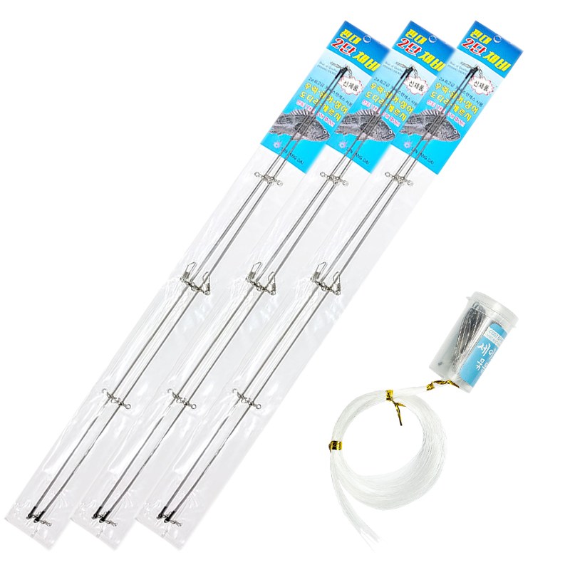 씨케이지에프 / 스탠 대형 편대채비 3봉(6개)+세이코 묶음바늘 (선택) / 우럭, 광어, 장어, 도다리, 가자미, 돌삼치 / 녹에 강한 스탠 / 튼튼한 도래 / 수축 고무 마무리, 1세트, 1개입 15,000원