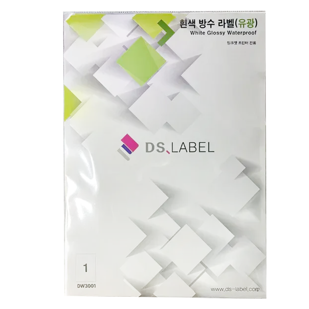 디에스라벨 전지 잉크젯 전용 흰색방수 유광 라벨지 DW3001, 현재가 13,250원