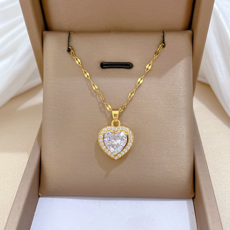 Youmi 14K 도금 하트 펜던트 1캐럿 크리스탈 네크리스 로맨틱 주얼리 SQA02 36,800원