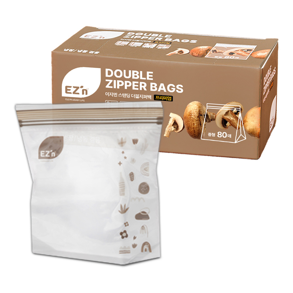 EZn이지엔 프리미엄 더블지퍼백, 중(M), 80개입, 1개 10,620원