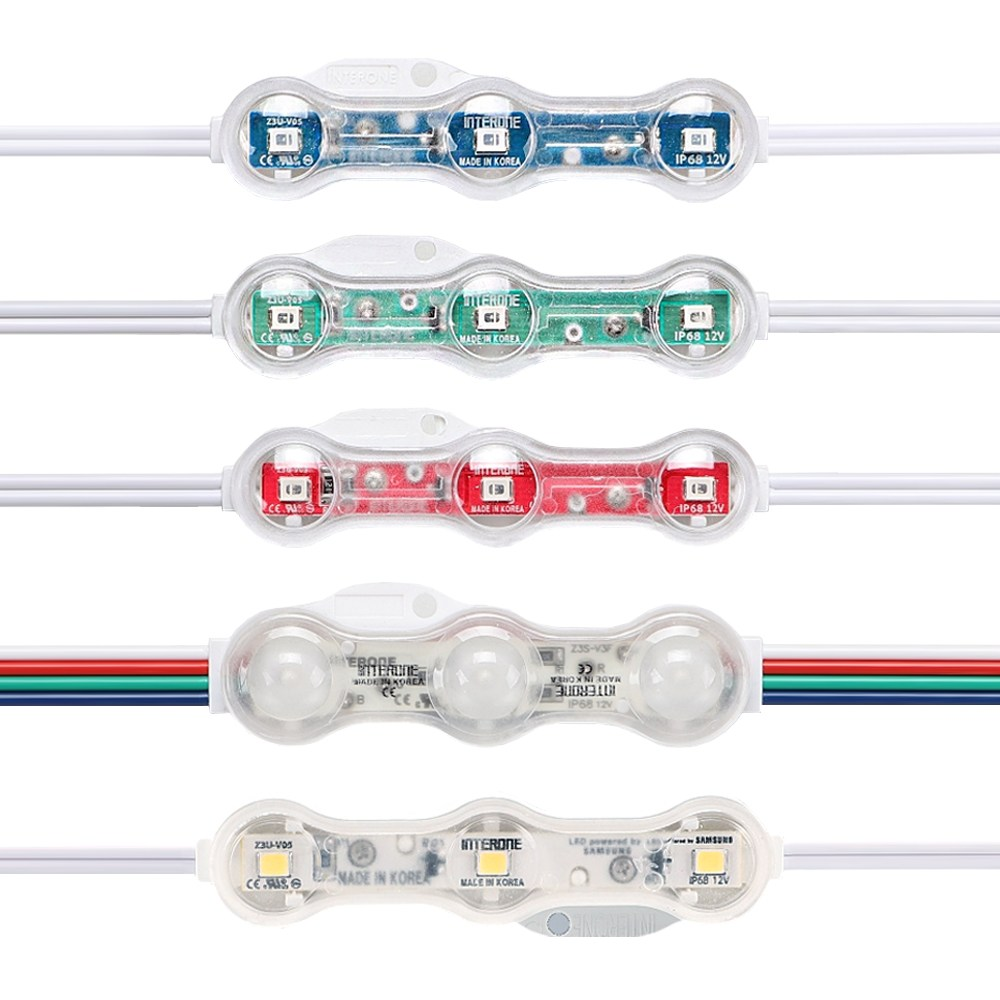 인터원 국산 LED 3구 모듈 렌즈 고효율 삼성칩 간판 방수 사인조명, 주광색, 200개 76,600원