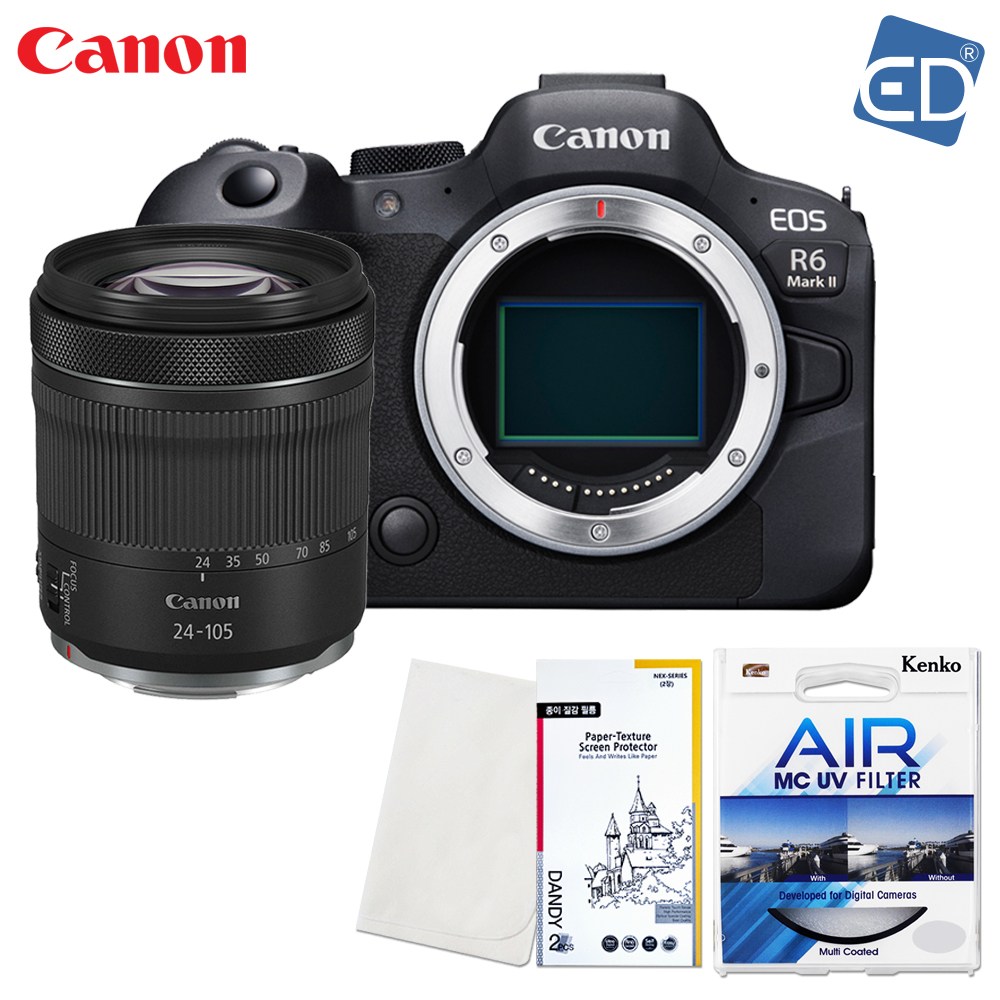 캐논 정품 EOS R6 Mark II /RF 24-105mm F4-7.1 IS STM KIT +켄코필터+액정필름+포켓융 /ED 3,120,000원