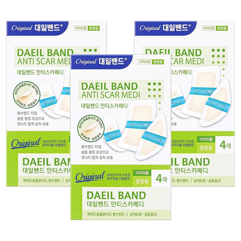 대일밴드 안티스카메디 습윤드레싱 방수밴드 4p 세트, 3세트 16,840원