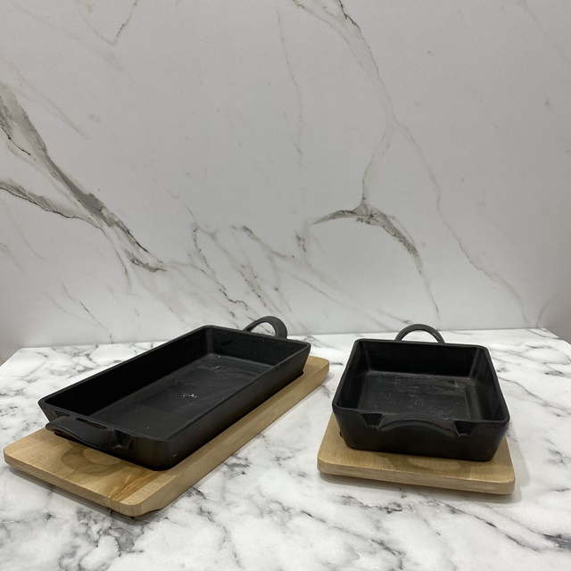 손잡이 직사각 무쇠 주물팬 그라탕 콘치즈 철판 14,300원