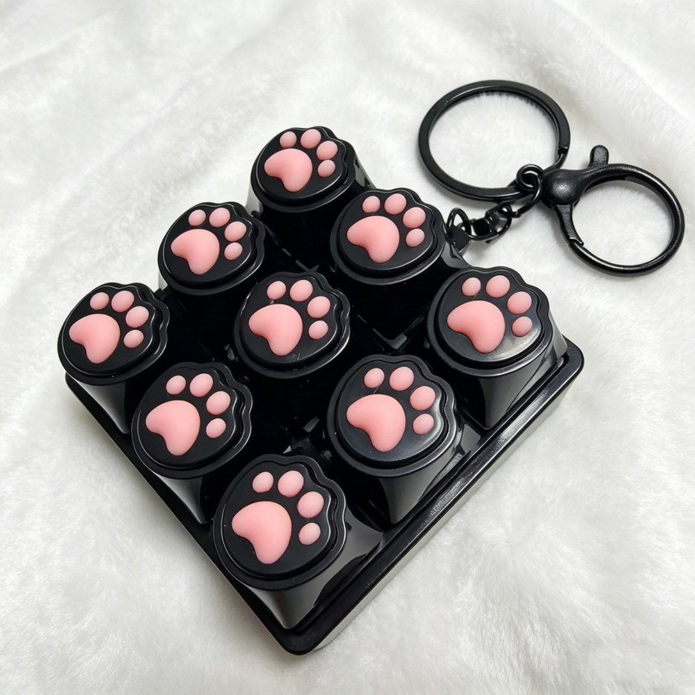 SUKI 귀엽다 고양이 LED 키보드 키캡 스트레스 풀기 열쇠고리, 1개, SK-2 17,250원