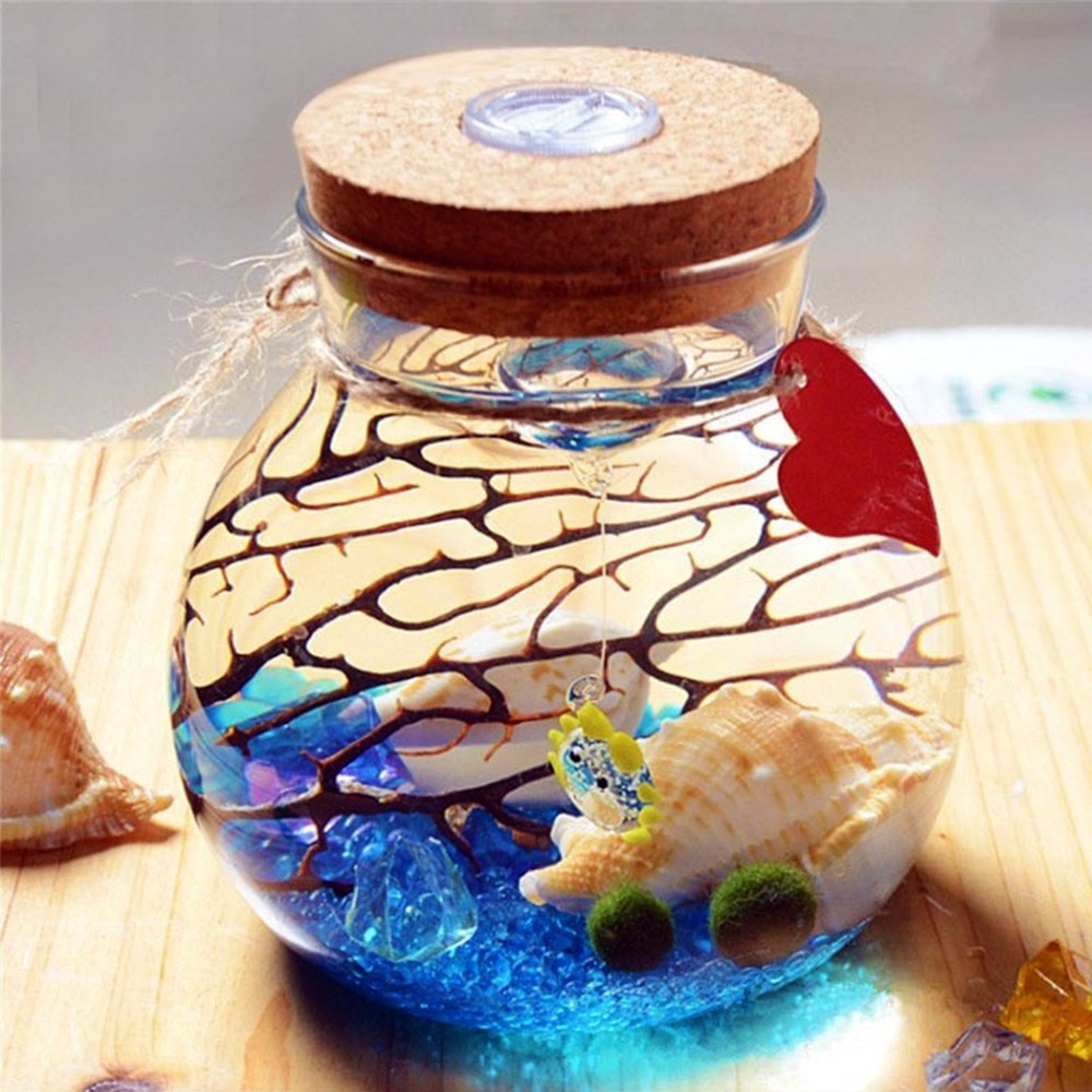 테라리움 유리 화분 led 볼단지 1300ml 마리모 어항 용기 62,500원