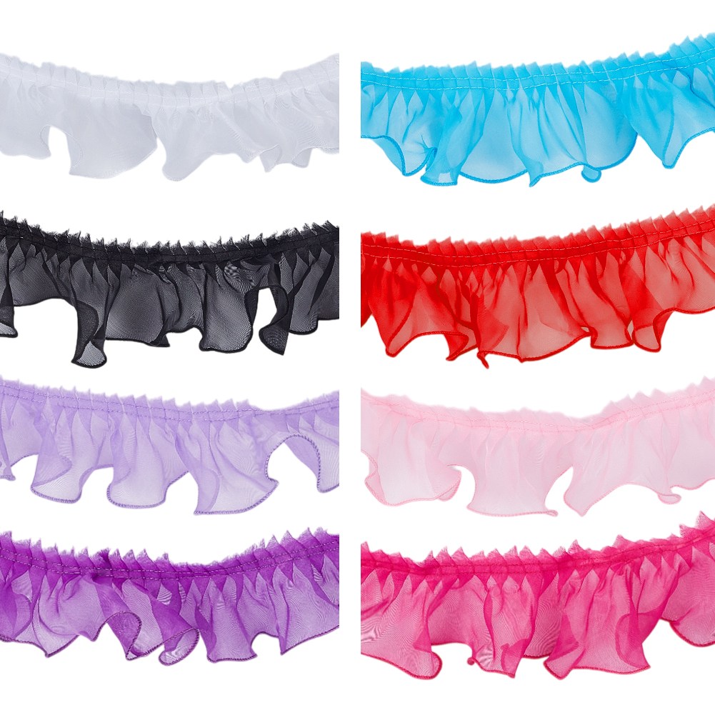 폴리에스터 레이스 트리밍 웨이브 플리츠 그라데이션 스팽글 의상 장식 19,830원