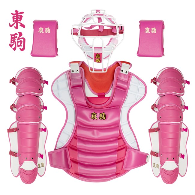 도코마 도쿠마 포수장비 초경량 신형 캐처장비(니세이버,헬멧,가방포함)  핑크화이트 (한정판) 550,000원