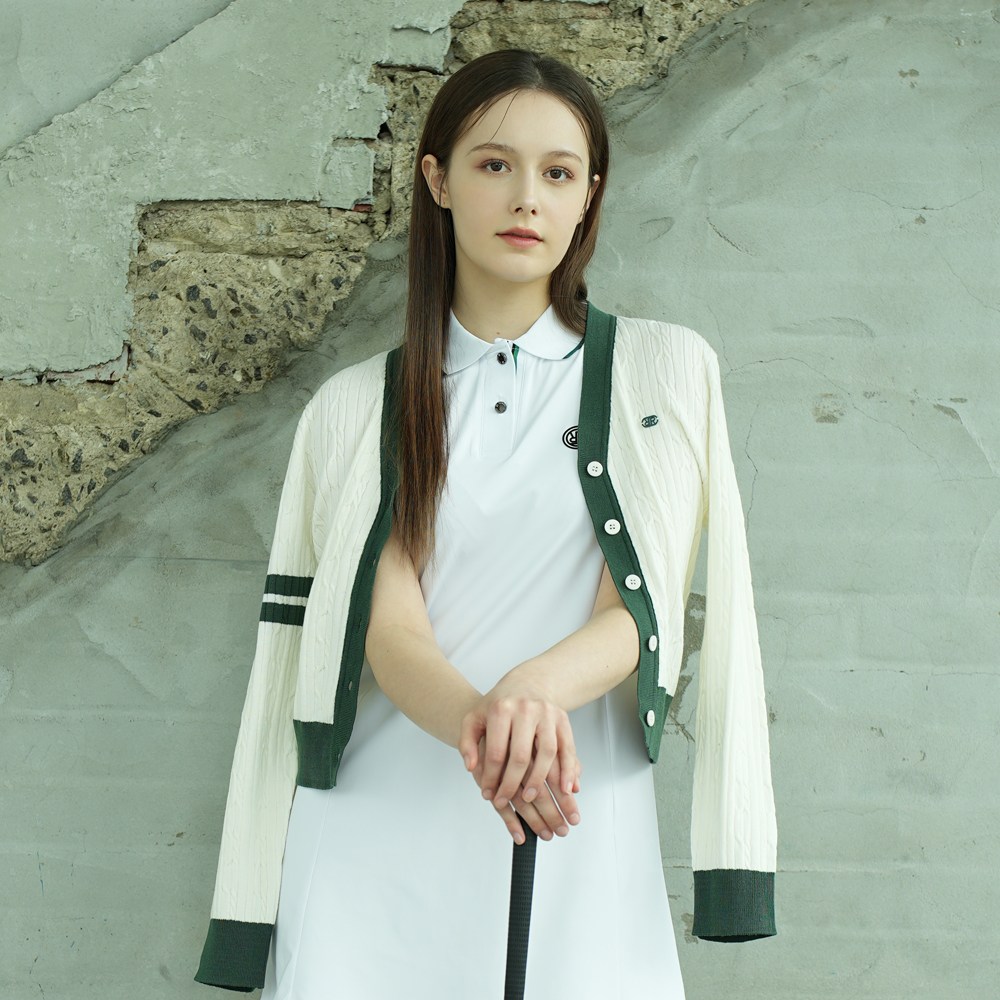 트리메르 여성 골프 스트라이프 케이블 니트 가디건 139,000원