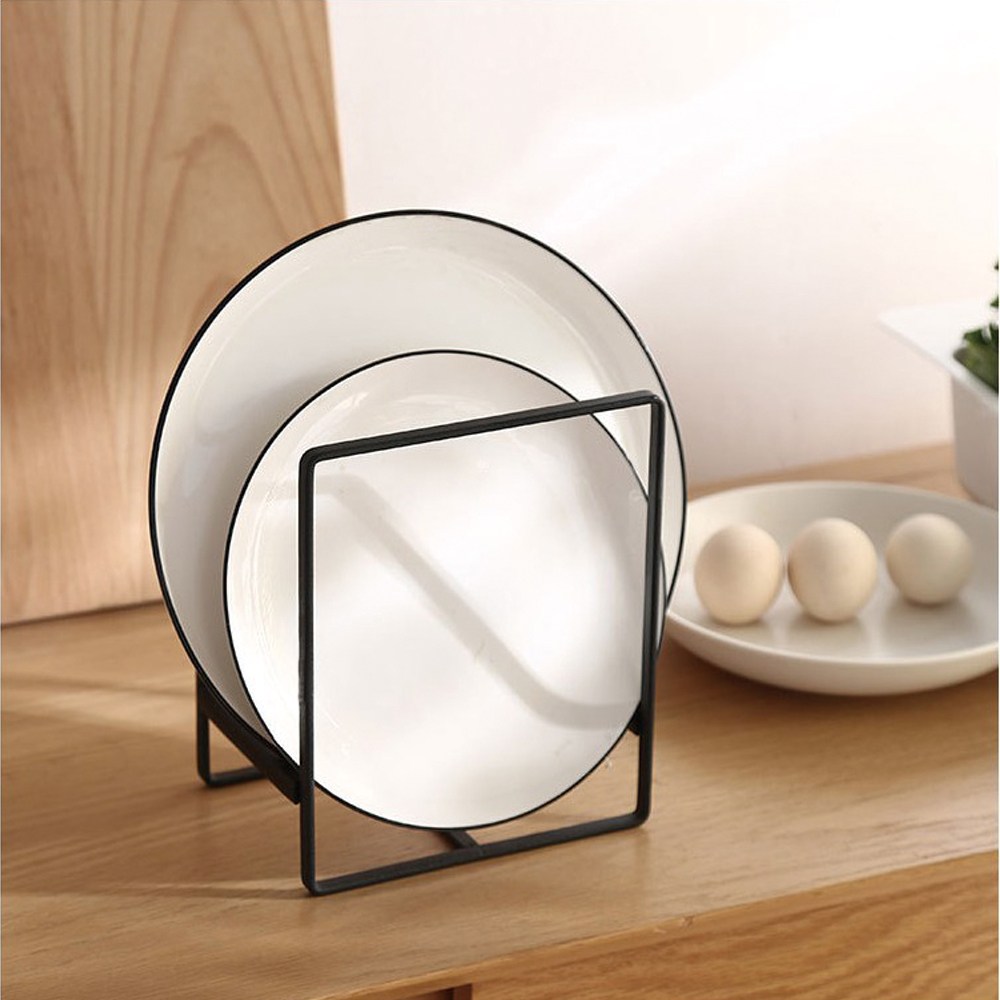 사각 철제 접시꽂이 도마 거치대, 블랙 L(큰접시용), 1개 7,800원