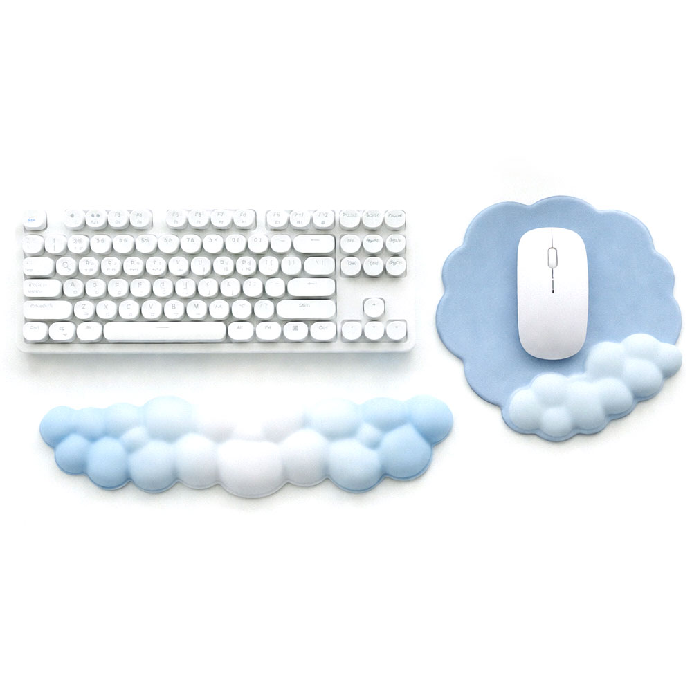 폭신폭신 손목편한 키보드 손목 받침대 팜레스트, 1세트, 라이트 블루 29,900원