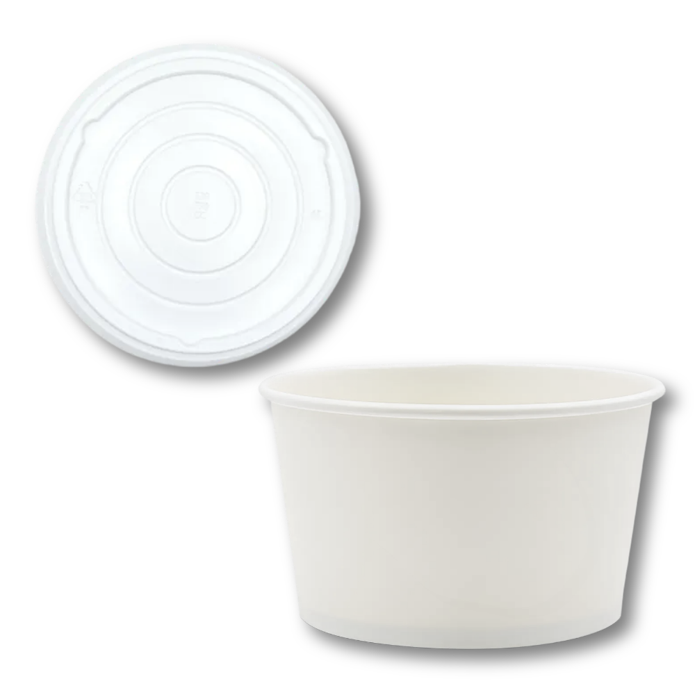 종이용기 750cc 무지 포장 종이 도시락 용기 백색 뚜껑 세트 1000개입 124,460원