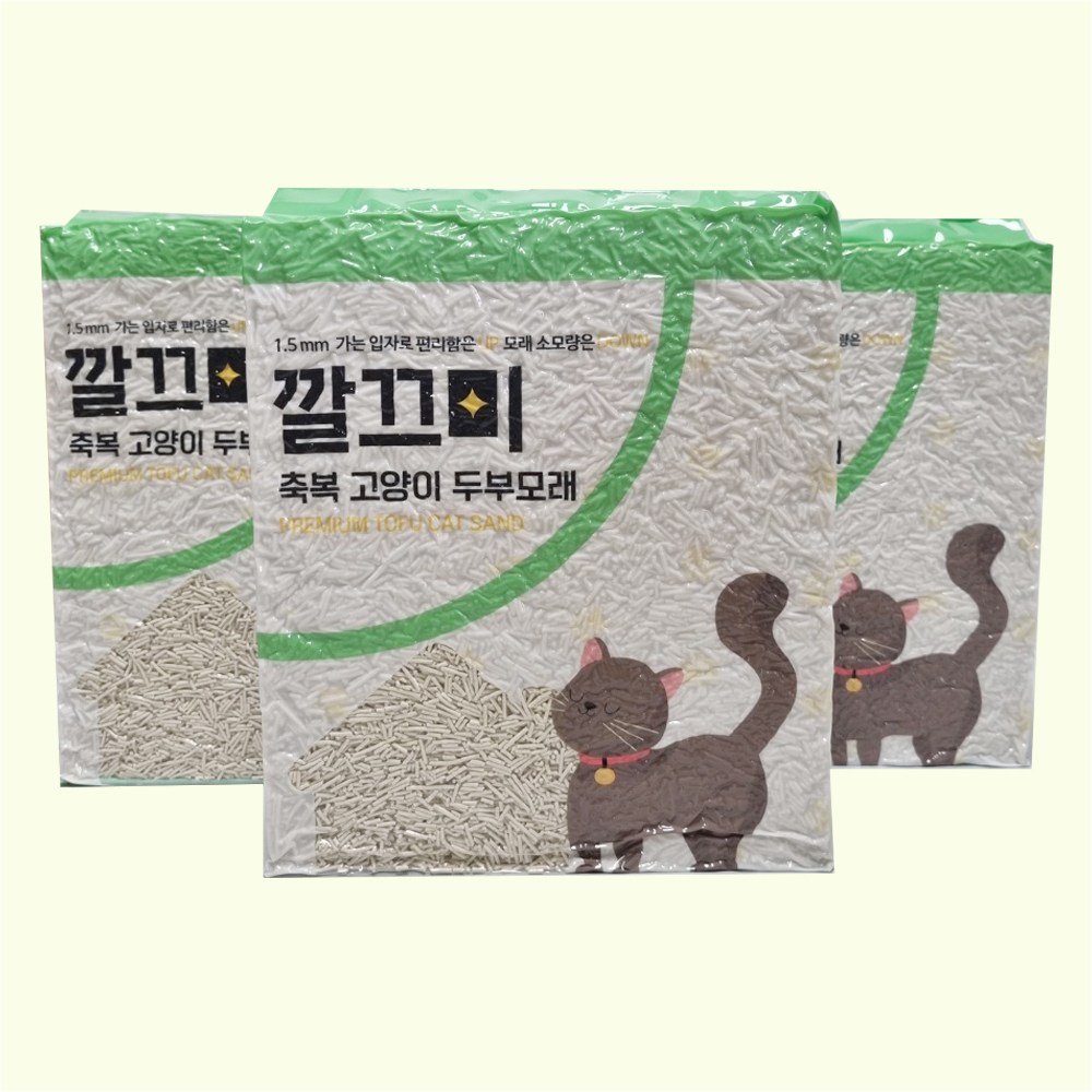 고양이두부모래 1.5mm 극세사입자, 8L, 3개, 녹차향 16,500원