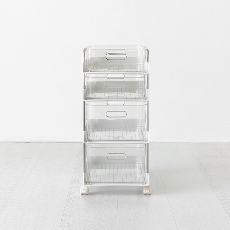 마켓비 RUDAN 투명트롤리 카트 4단, 화이트 5878.2797 41,900원