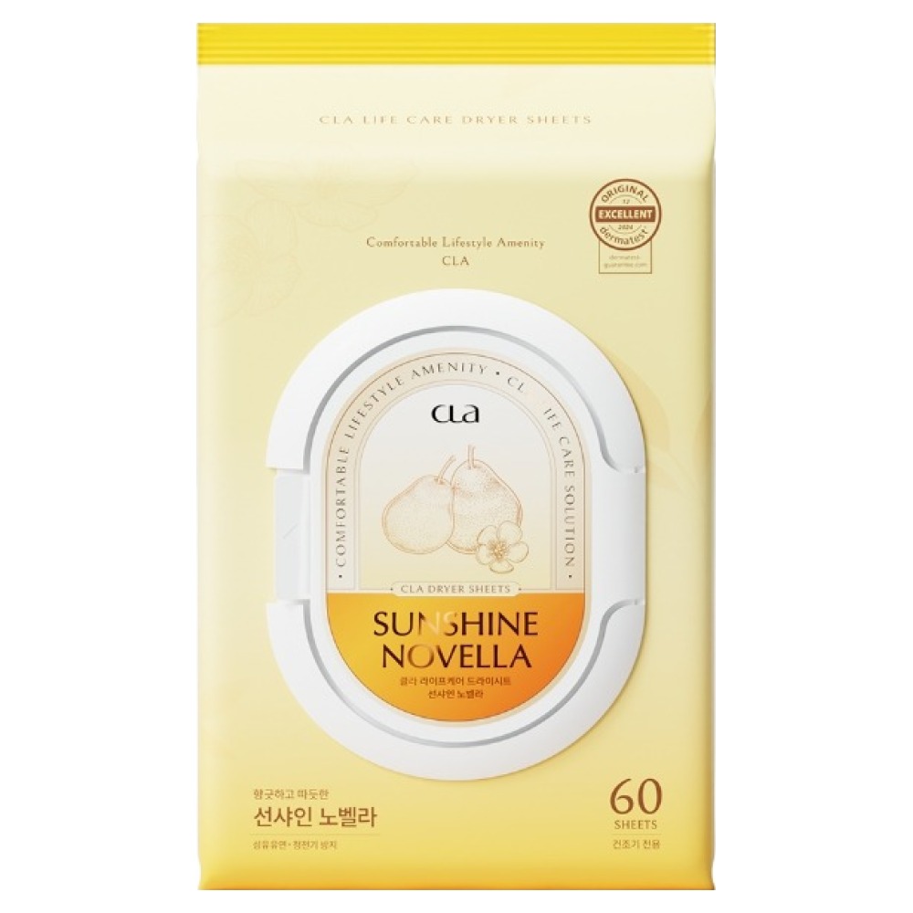 CLA 클라 고농축 퍼퓸 건조기시트 선샤인노벨라, 60개입, 1개 9,800원