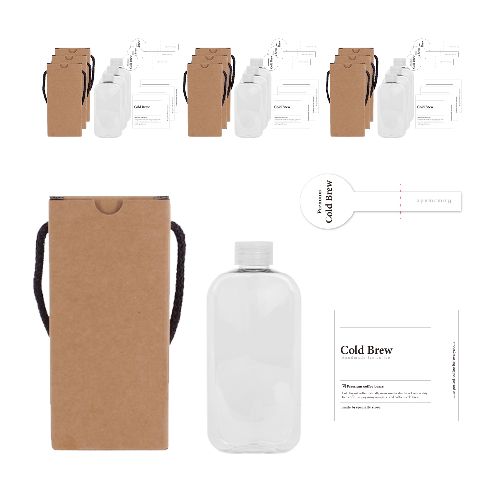납작페트병 300ml 투명캡 + 전용박스 + 클래식 콜드브루 스티커 + 클래식 콜드브루24 봉인스티커 22,300원