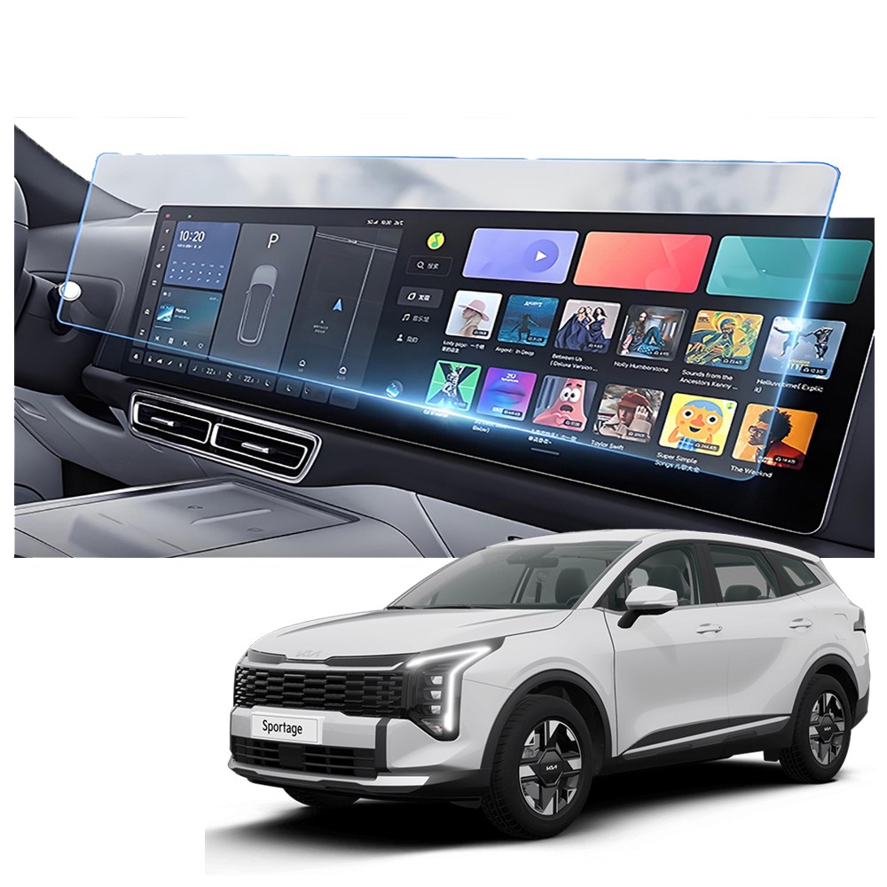 리얼핏 더 뉴 스포티지 NQ5 페이스리프트 12.3인치 내비게이션 액정 보호 필름 디스플레이쉴드, HQ, 1GB 19,400원