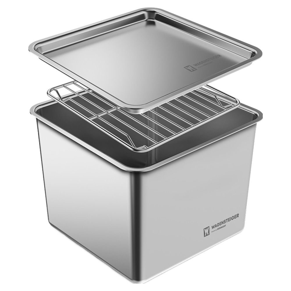 바겐슈타이거 연마제 없는 스텐304 콰트라트 캐니스터 + 뚜껑 + 랙 세트 깊은형 950ml, 뚜껑 + 랙 + 캐니스터, 1세트 26,500원