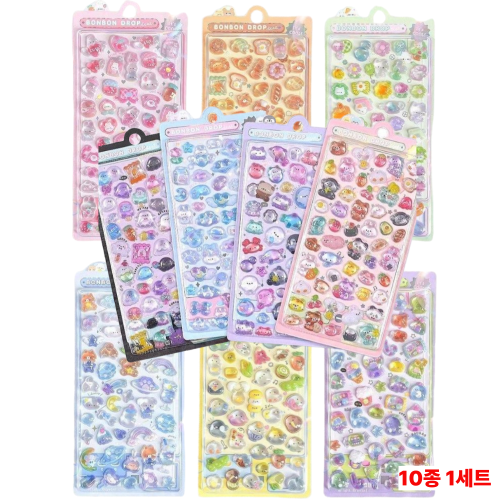 Naccessory 귀여운 동물 3D 입체 스티커 폰 키링 다꾸 10종, 1세트, 단일상품 9,900원