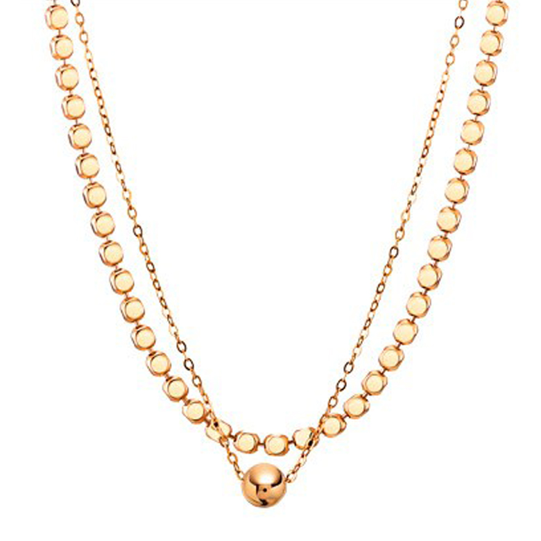 골드앤 14K 플로팅 골드볼 두줄체인 목걸이 620,400원