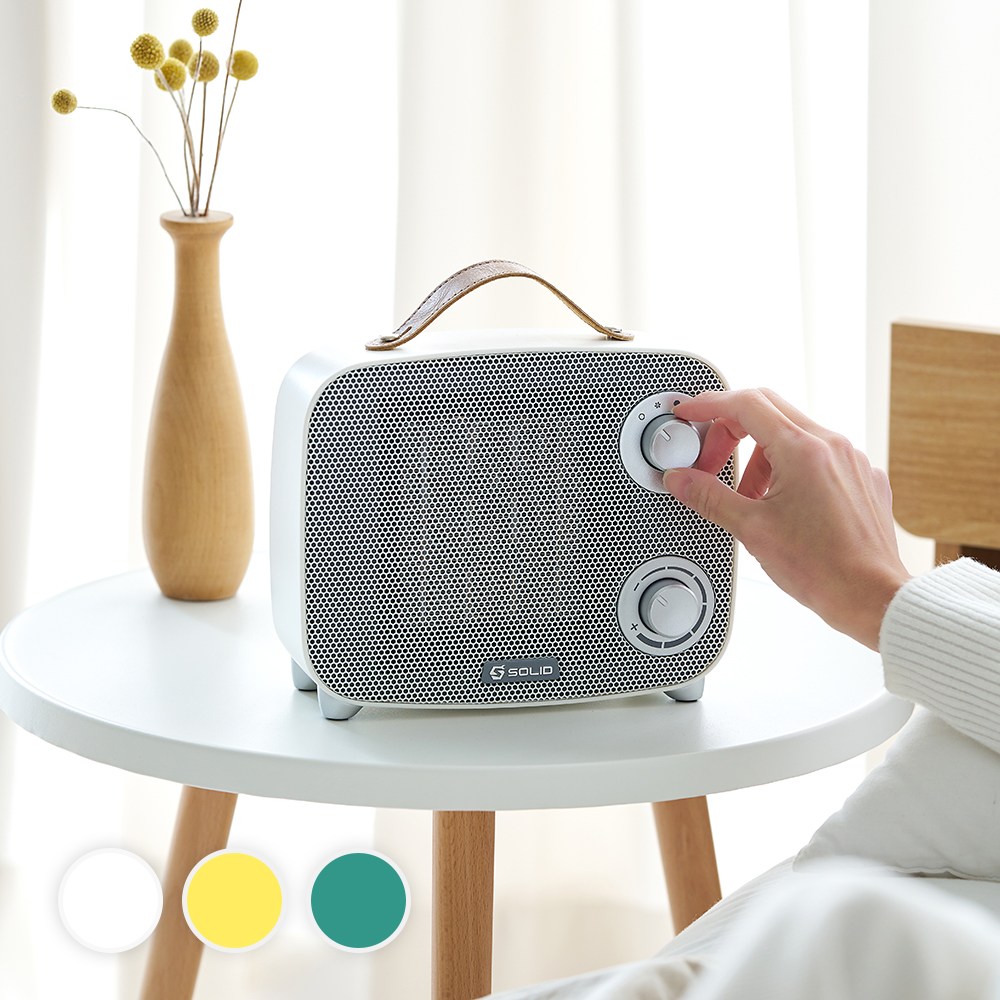 솔리드 미니 온풍기 S-P1500 욕실 화장실 미니 발난로 난방기 가정용 PTC 전기히터 팬히터, 1. 화이트, 컬러 42,000원