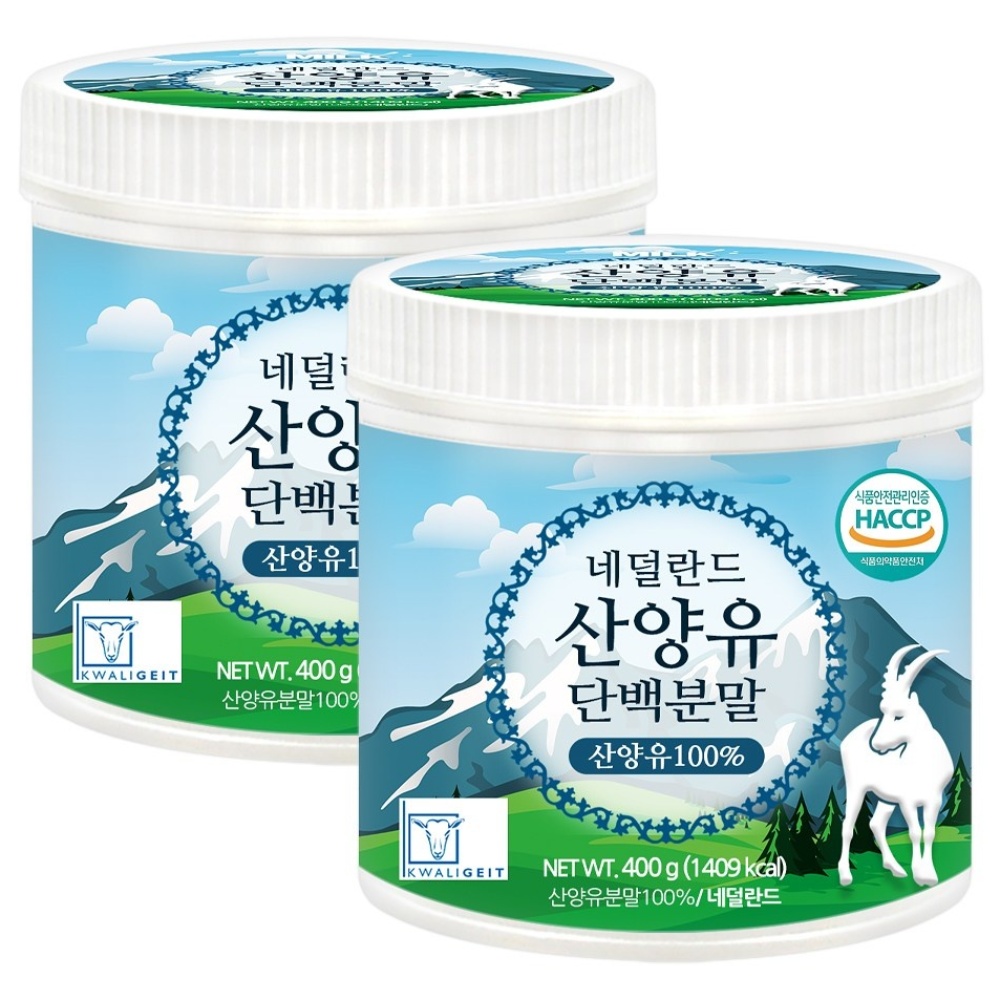 푸른들판 네덜란드산 산양유 단백질 분말 100% 무첨가 프로틴 보충제, 400g, 2개 54,000원