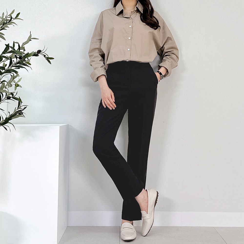 핏이 예쁘고 편한 어반이지 뒷밴딩팬츠 숏/기본/롱 3기장 빅사이즈여성의류 여성 스판 슬랙스 키작녀바지 35,800원