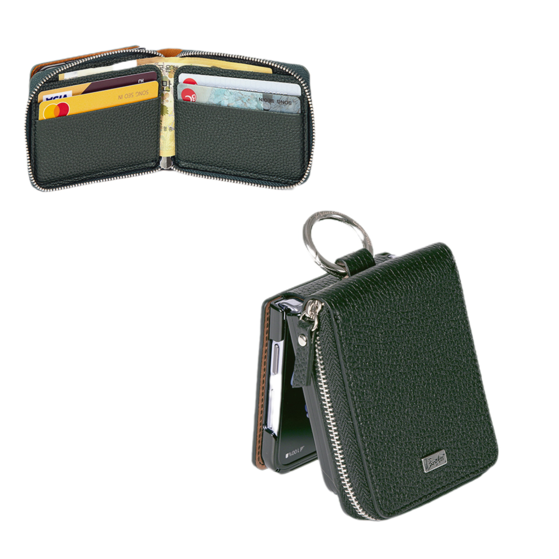 본아띠 돌체 천연소가죽 밀라노 토고 지갑형 지퍼 힌지보호 갤럭시 Z플립 핸드폰케이스 59,700원