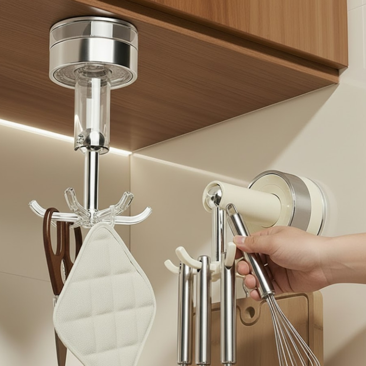 리노데코 회전 조리도구 걸이 무타공 다용도걸이, 1개, 투명그레이 8,900원