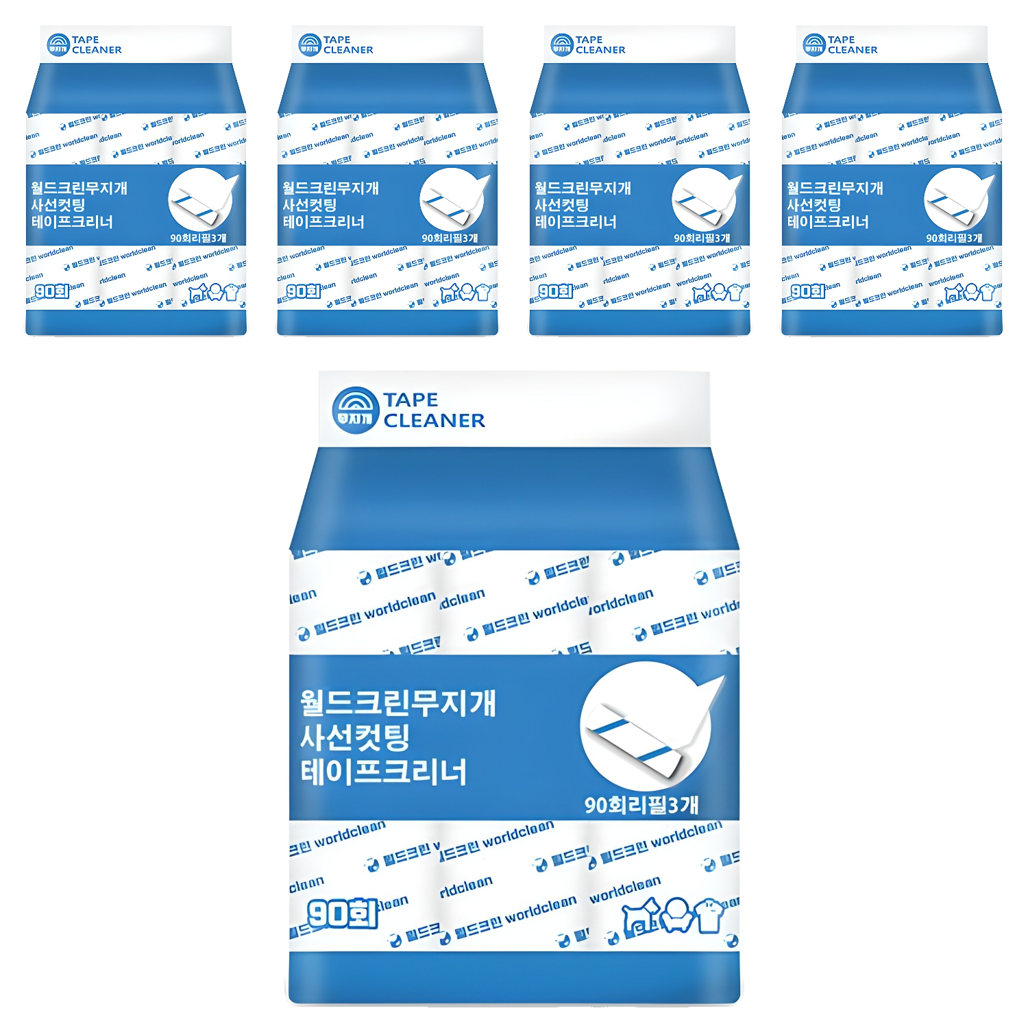 월드크린 무지개 사선컷팅 테이프 크리너 90회 리필 3p 14,800원