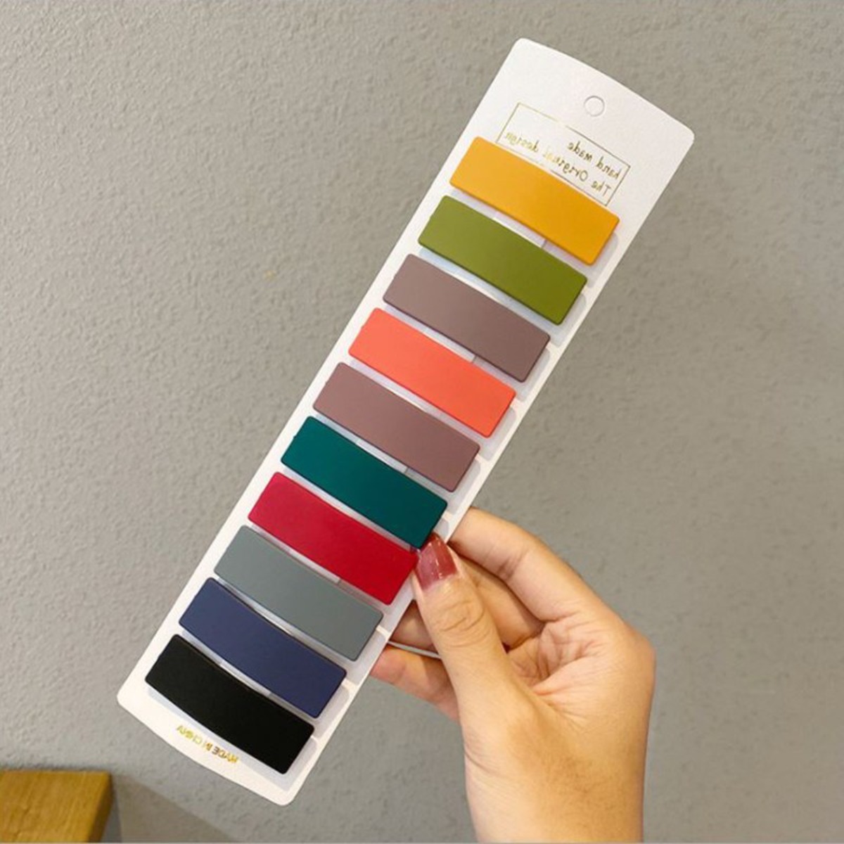 미다미 [10P세트] 어텀 매트 톤다운 컬러 데일리 똑딱핀 (6타입) 5,900원