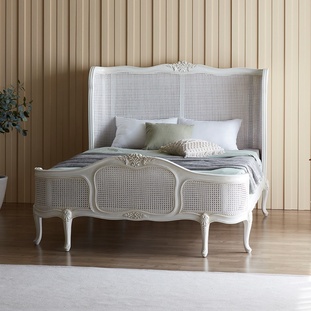 피어젠가구 프렌치 엔틱 신혼 침대 부부 퀸사이즈 Q 화이트 앤틱 침대프레임 원목 벨벳 인테리어가구 모음전 1,430,000원