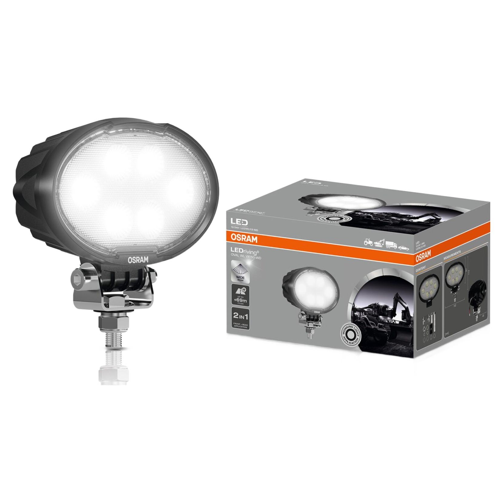 오스람 차량용 12V / 24V LED 써치라이트 작업등 타원형 113-WD 75,000원