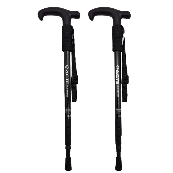 (주)에이스샵_ 초경량 4단 등산스틱(T자) 2개 1세트 등산스틱 충격흡수 두랄루민 충격흡수 지팡이, 2개 19,800원