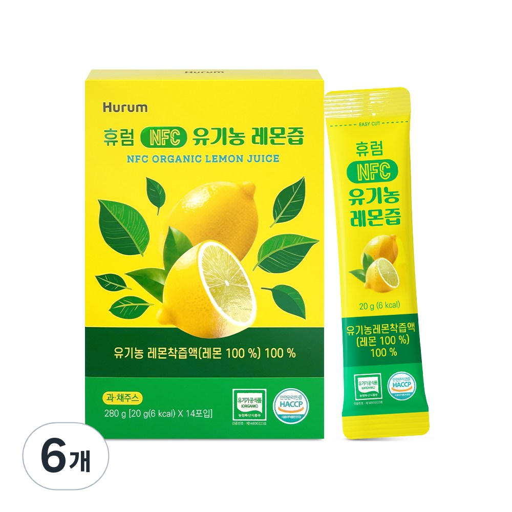 휴럼 NFC 유기농 레몬즙 / 스페인산 레몬, 280g, 6개 45,000원