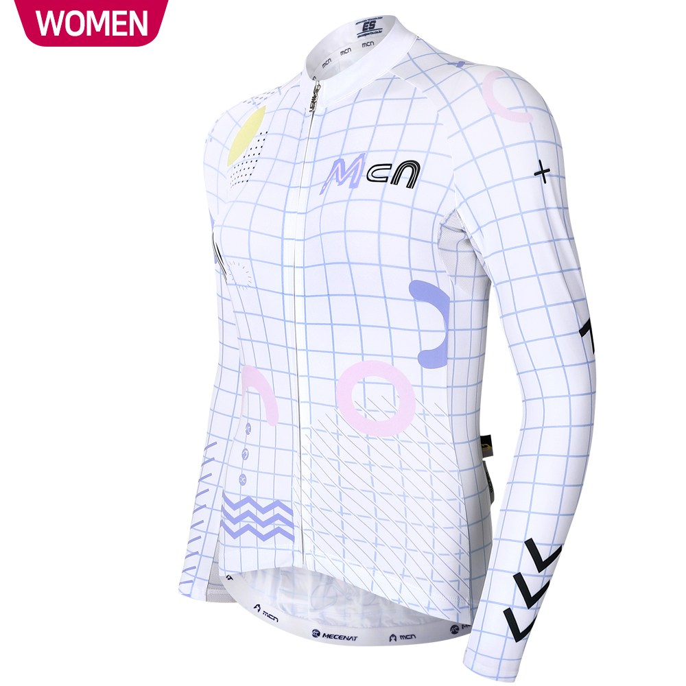 MCN 여성용 멤피스 그리드 봄/가을용 긴팔져지 자전거 의류 스킨슈트 셋업 져지 기능성 사이클 상의 140,000원