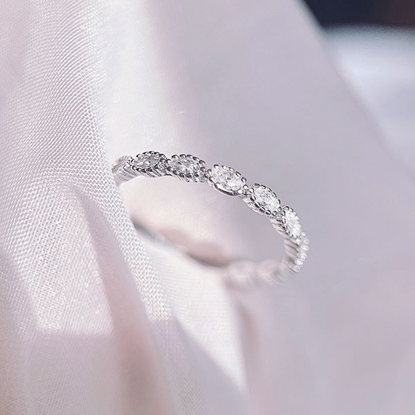 디그레이 실버 925 여성 테니스 올큐빅 테니스 순은 가드링 은반지 34,900원