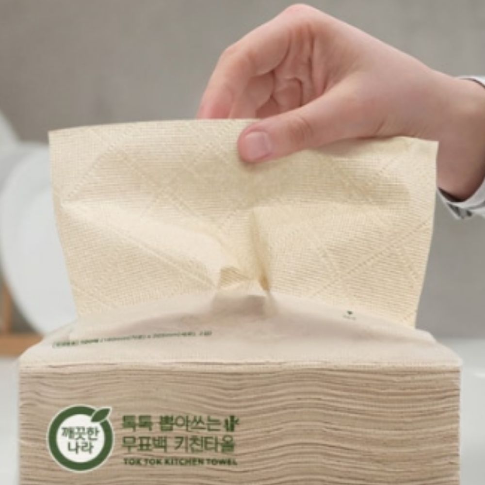 깨끗한나라 톡톡 뽑아쓰는 무표백 키친타올 100매 3+3팩(총6팩) 10,400원