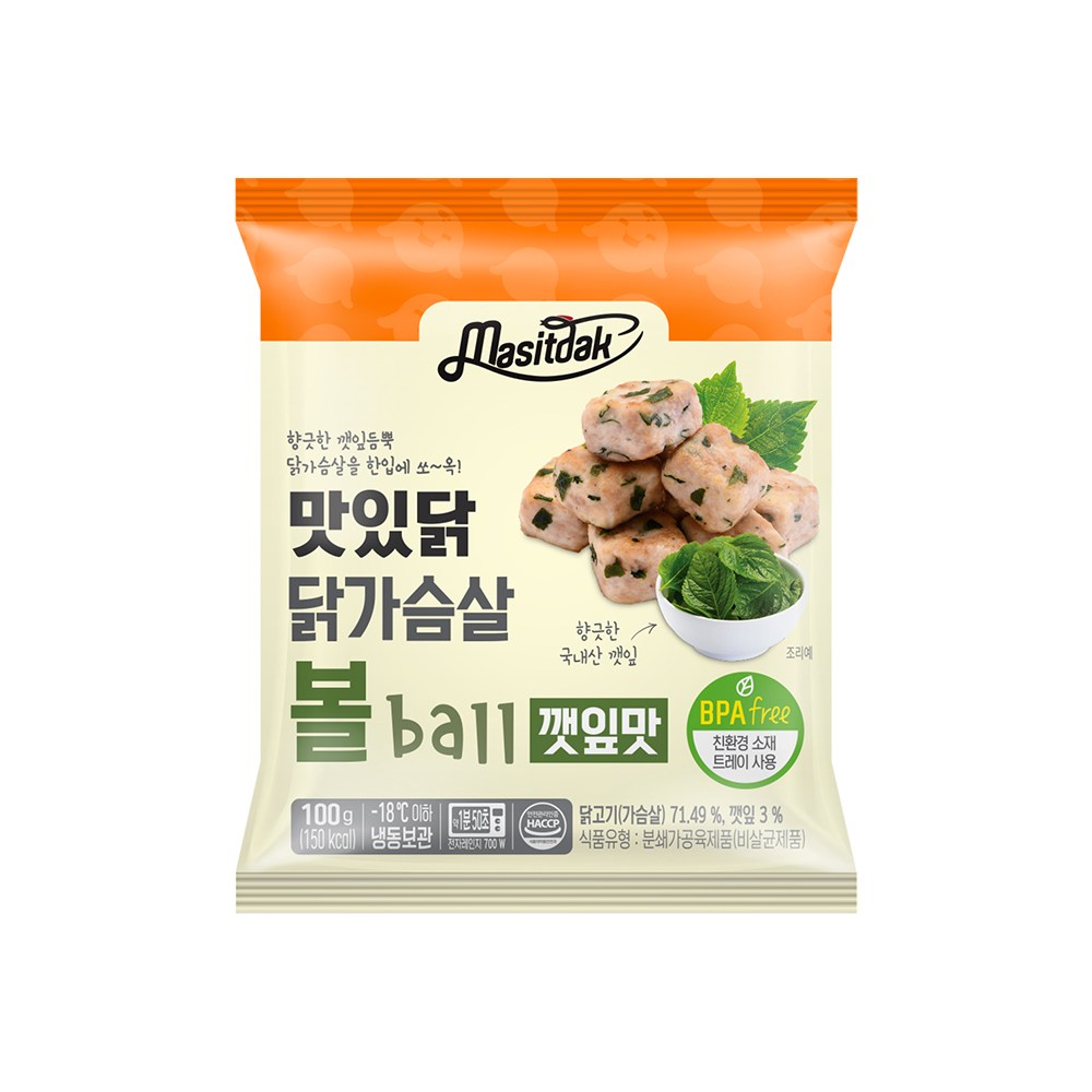 맛있닭 닭가슴살볼 깻잎맛, 100g, 50개 99,500원