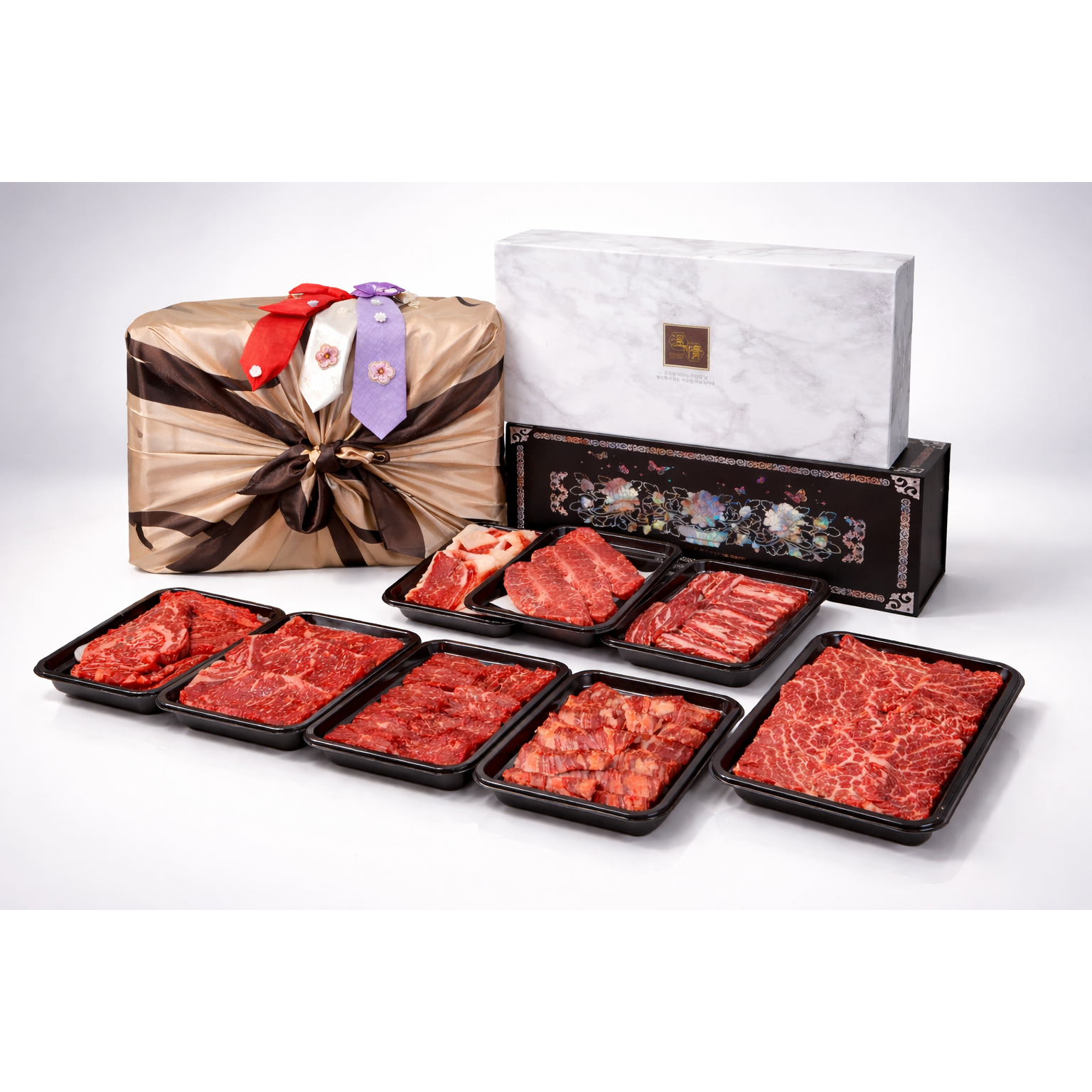 [한우대학] 프리미엄 1등급 한우명절선물세트 8가지 특수부위 보자기포함 참소스증정, 1개, 1.8kg 239,000원