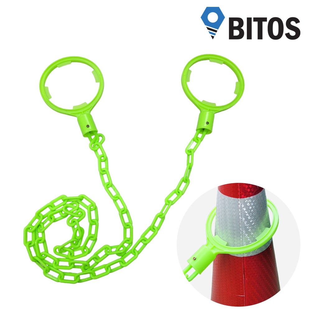 칼라콘 라바콘 걸이대 콘걸이봉 플라스틱 형광 주차 체인, 형광색, 5개 24,000원