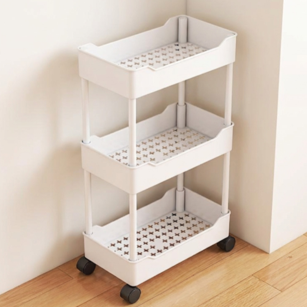 주방 욕실 틈새 수납장 15cm 슬림 3단 이동식 트레이 선반 15,000원