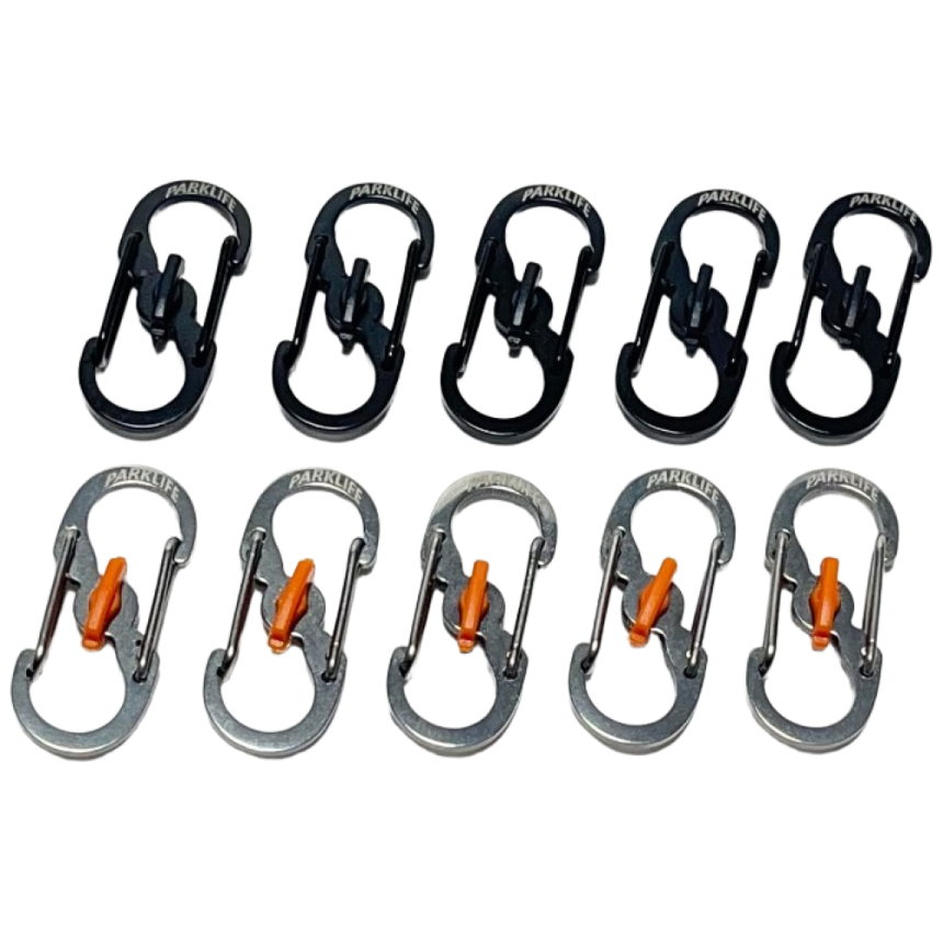 파크라이프 마이크로락 초 미니 카라비너 도난방지 잠금장치 10P (블랙5P+실버5P), 블랙5개+실버5개, 10개 13,640원