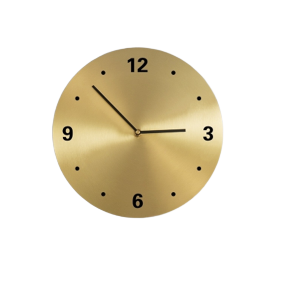 러미지 구리 황동 거실 벽시계 심플 모던 인테리어 미니멀리스트 둥근 다이얼 벽걸이 무음 시계, 브론즈 내츄럴 82,100원