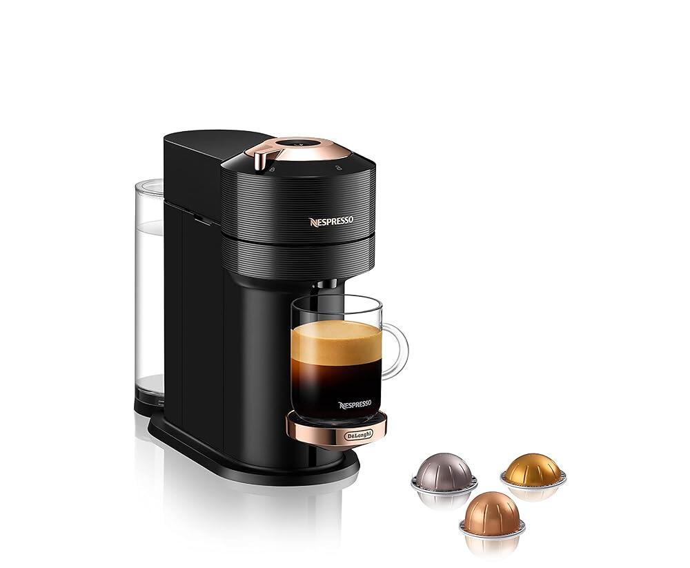 Nespresso De'Longhi Vertuo Next 커피 및 에스프레소 머신, 블랙 및 로즈 골드 406,300원