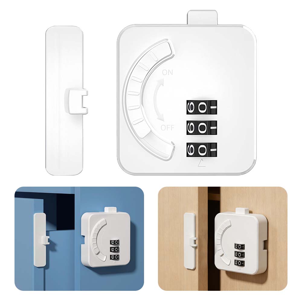 루베이 내구성 무타공 유아안전 잠금장치 이중 보호 시스템 비밀번호 리셋 가능 서랍/냉장고/수납장/창문, 직각 암호 키 축소, 1개 9,900원