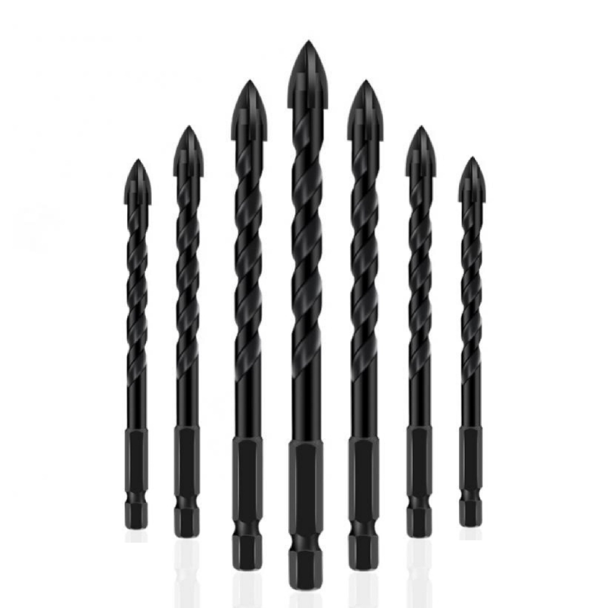 고강도 만능드릴비트 3mm부터12mm까지 각각10개입 세트 상품 옵션선택필수 멀티 타공 포세린 타일 기리 유리 대리석 콘크리트 철 화살촉 십자 전동 함마 드릴 비트 기리, 1세트 29,900원