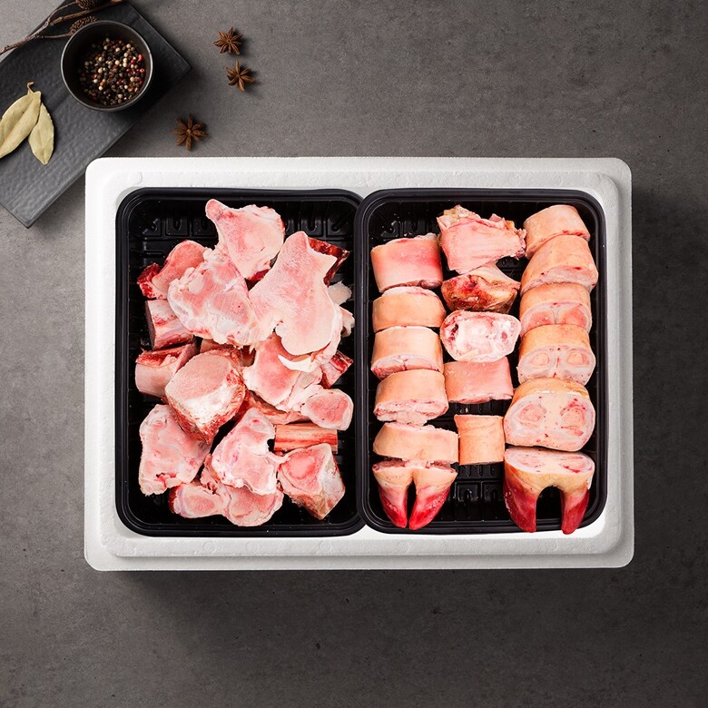 [안동한우][냉동] 한우곰거리선물세트 2호 4kg [우족 2kg, 등뼈 2kg / 1++(9)등급] 113,500원