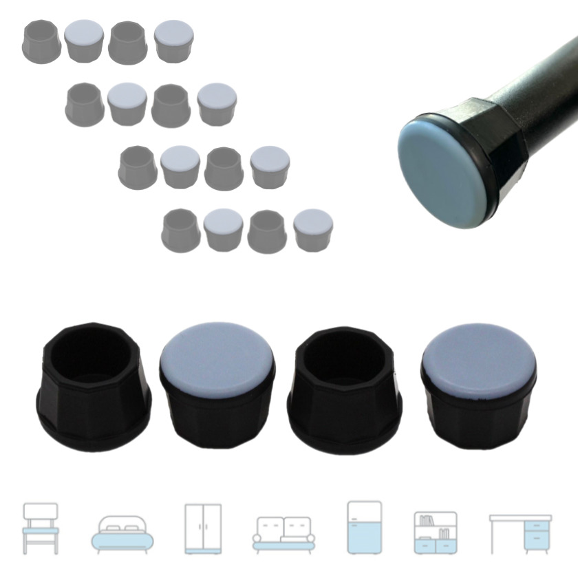 [커버형-대] 이지슬라이드 층간소음방지 테프론 가구슬라이딩패드 식탁의자다리커버 4개입 4팩세트 21,900원